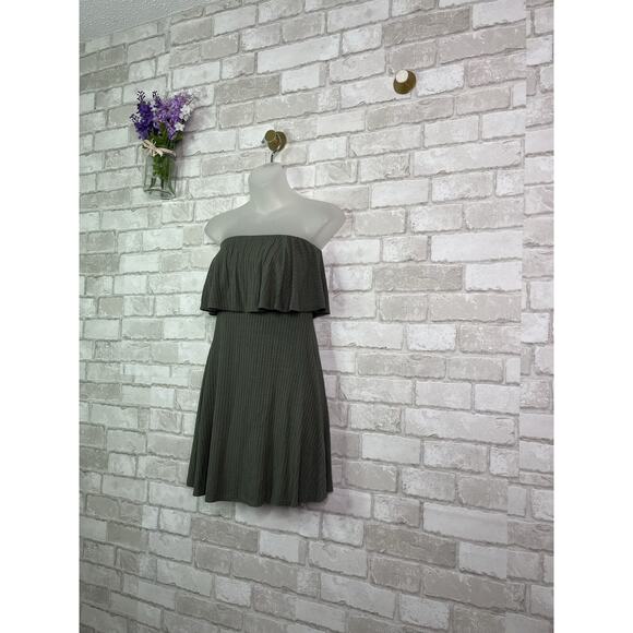 One Clothing Strapless Olive Green Soft Dress - Picture 2 of 9